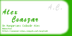 alex csaszar business card